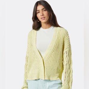 JOIE Deming Cardigan In Yellow | Cotton/Linen